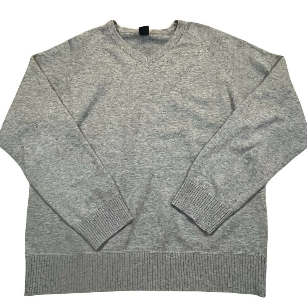 Vintage GAP V Neck Wool‎ Blend Sweater Mens L Gray Classic Preppy Minimalist